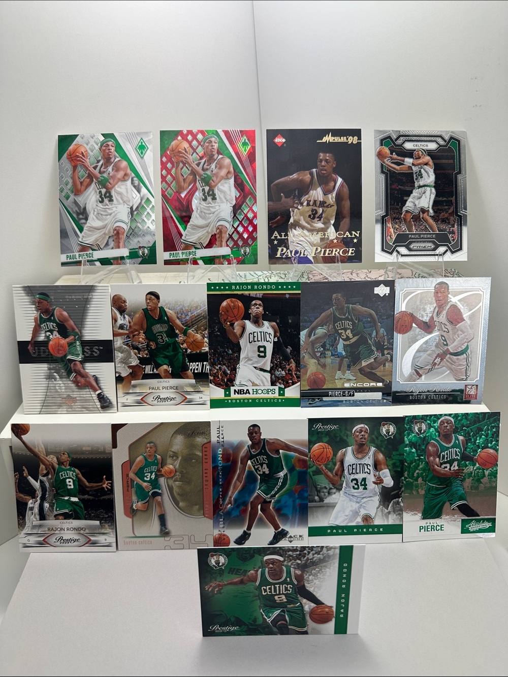 Paul Pierce rookie card w/ Rajon Rondo Celtics lot of 15